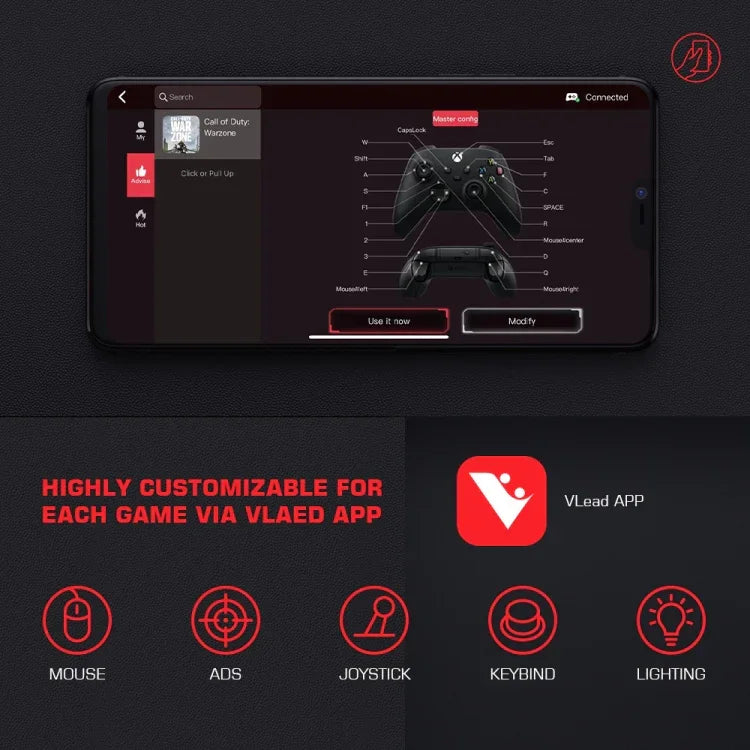 Conversor de teclado e rato GameSir LeadJoy VX2 AimBox para consola de jogos Xbox / PS4