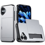 Capa de telemóvel armadura anti-choque com slot para cartão, para iPhone 16