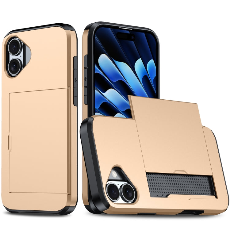 Capa de telemóvel armadura anti-choque com slot para cartão, para iPhone 16