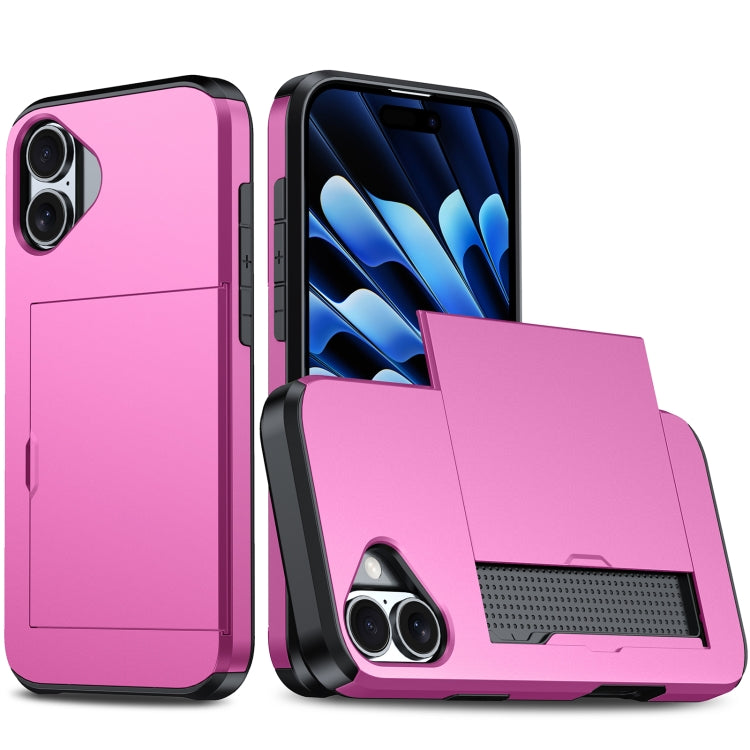 Capa de telemóvel armadura anti-choque com slot para cartão, para iPhone 16