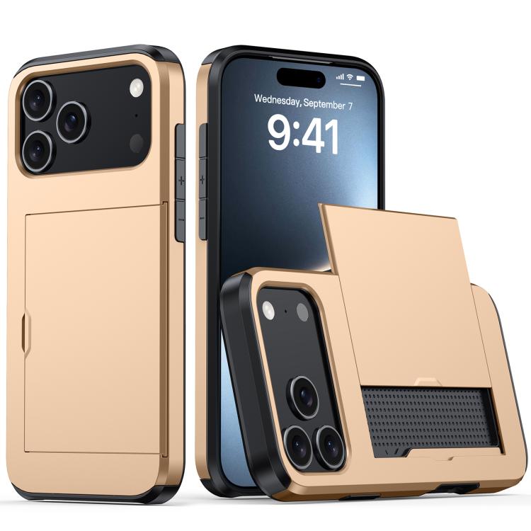 Capa de Telemóvel Blindada Antichoque com Slot para Cartão, Para iPhone 17e / 16e, Para iPhone 17 Pro Max, Para iPhone 17 Pro, Para iPhone 17
