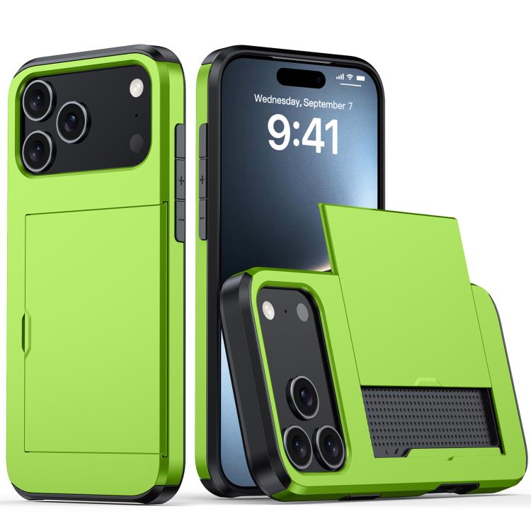 Capa de Telemóvel Blindada Antichoque com Slot para Cartão, Para iPhone 17e / 16e, Para iPhone 17 Pro Max, Para iPhone 17 Pro, Para iPhone 17