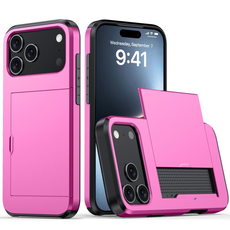 Capa de Telemóvel Blindada Antichoque com Slot para Cartão, Para iPhone 17e / 16e, Para iPhone 17 Pro Max, Para iPhone 17 Pro, Para iPhone 17