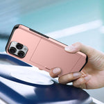 Capa de Telemóvel Blindada Antichoque com Slot para Cartão, Para iPhone 17e / 16e, Para iPhone 17 Pro Max, Para iPhone 17 Pro, Para iPhone 17