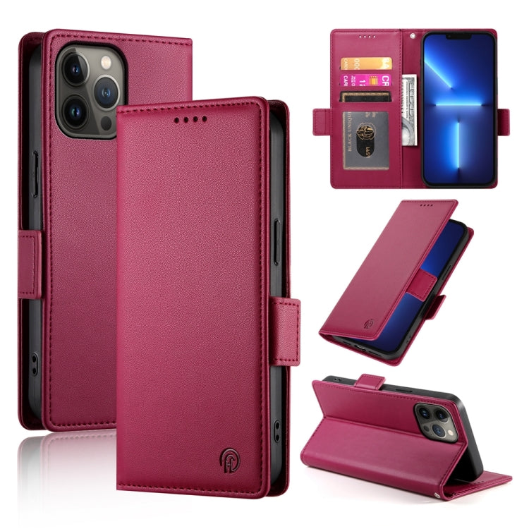 Side Buckle Magnetic Frosted Leather Phone Case, For iPhone 13 Pro Max, For iPhone 13 Pro, For iPhone 13, For iPhone 13 mini, For iPhone 12 / 12 Pro, For iPhone 12 Pro Max