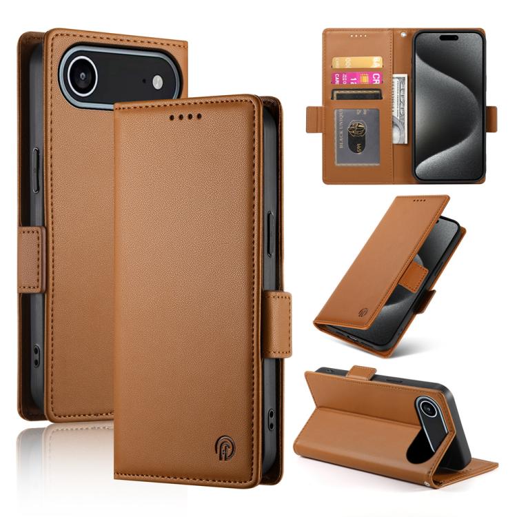 Capa para telemóvel em pele fosca magnética com fivela lateral, Para iPhone 17e / 16e, Para iPhone 17 Pro Max, Para iPhone 17 Pro, Para iPhone 17, Para iPhone Air, Para iPhone 16 Pro Max