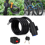 Cadeado portátil anti-roubo para bicicleta com cabo de aço e estrutura de bloqueio, estilo A 100cm preto, estilo A 120cm preto, estilo B 100cm preto, estilo B 120cm preto, estilo B 150cm preto