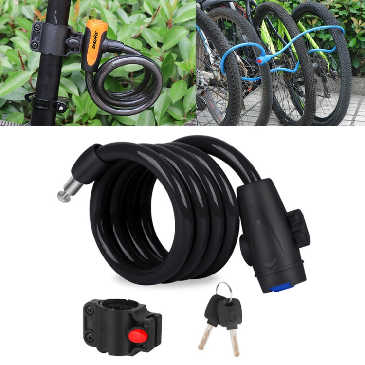 Cadeado portátil anti-roubo para bicicleta com cabo de aço e estrutura de bloqueio, estilo A 100cm preto, estilo A 120cm preto, estilo B 100cm preto, estilo B 120cm preto, estilo B 150cm preto