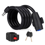 Cadeado portátil anti-roubo para bicicleta com cabo de aço e estrutura de bloqueio, estilo A 100cm preto, estilo A 120cm preto, estilo B 100cm preto, estilo B 120cm preto, estilo B 150cm preto