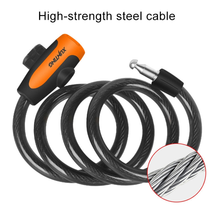 Cadeado portátil anti-roubo para bicicleta com cabo de aço e estrutura de bloqueio, estilo A 100cm preto, estilo A 120cm preto, estilo B 100cm preto, estilo B 120cm preto, estilo B 150cm preto