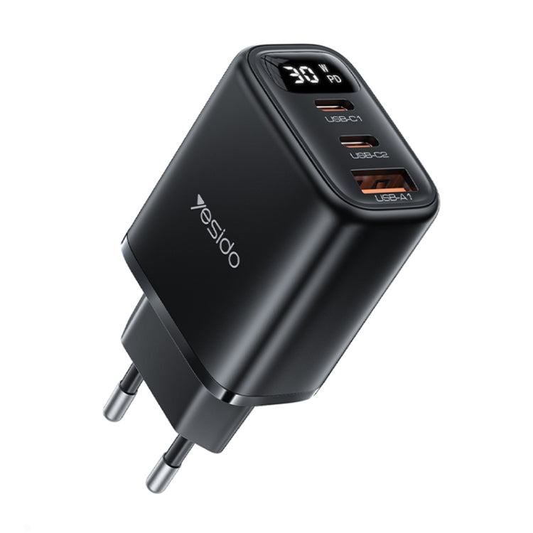 Yesido YC69 Carregador Digital USB 30W + Duplo USB-C / Type-C, Especificação: Ficha UE, YC69