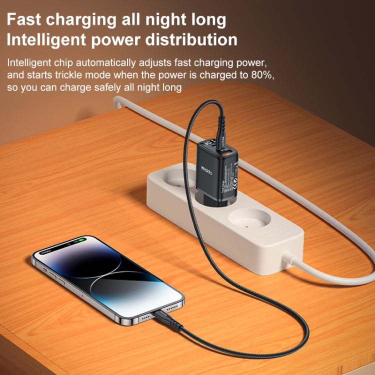 Yesido YC69 Carregador Digital USB 30W + Duplo USB-C / Type-C, Especificação: Ficha UE, YC69