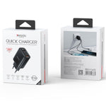 Yesido YC69 Carregador Digital USB 30W + Duplo USB-C / Type-C, Especificação: Ficha UE, YC69