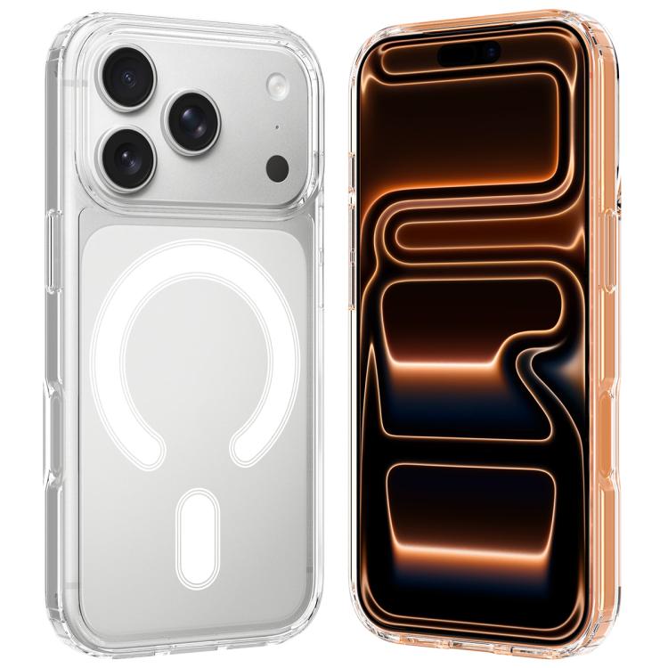 Capa transparente magnética MagSafe em acrílico TPU com orifício grande para câmara, Para iPhone 17 Pro Max, Para iPhone 17 Pro, Para iPhone 17, Para iPhone Air, Para iPhone 16 Pro Max, Para iPhone 16 Pro, Para iPhone 16 Plus, Para iPhone 16
