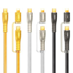 REMAX RC-C165 Prime Cabo de Carregamento Rápido Trançado 60W Type-C para Type-C + 8 Pinos 1,2m, RC-C165