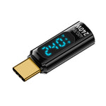 Adaptador completo macho Tipo-C para fêmea Tipo-C 240W com ecrã digital