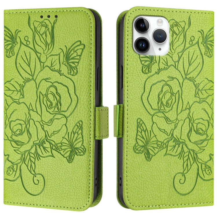Capa de telemóvel em pele com relevo de rosa e proteção RFID anti-roubo, Para iPhone 11 Pro Max, Para iPhone 11, Para iPhone 11 Pro, Para iPhone XS / X, Para iPhone XR, Para iPhone XS Max, Para iPhone 8 Plus / 7 Plus