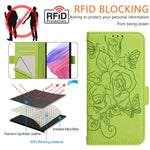 Capa de telemóvel em pele com relevo de rosa e proteção RFID anti-roubo, Para iPhone 11 Pro Max, Para iPhone 11, Para iPhone 11 Pro, Para iPhone XS / X, Para iPhone XR, Para iPhone XS Max, Para iPhone 8 Plus / 7 Plus