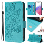 Capa de telemóvel em pele com relevo de rosa e proteção RFID anti-roubo, Para iPhone 11 Pro Max, Para iPhone 11, Para iPhone 11 Pro, Para iPhone XS / X, Para iPhone XR, Para iPhone XS Max, Para iPhone 8 Plus / 7 Plus
