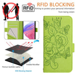 Capa para telemóvel em pele anti-roubo RFID com rosa em relevo, Para iPhone 17 Pro Max, Para iPhone 17 Pro, Para iPhone 17, Para iPhone Air, Para iPhone SE 2024, Para iPhone 16 Pro Max, Para iPhone 16 Pro, Para iPhone 16 Plus