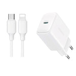 JOYROOM JR-TCF20 Kit de Carregador PD20W Porta Tipo-C com Cabo Tipo-C para 8 Pinos, Ficha UE + Cabo Tipo-C para 8 Pinos