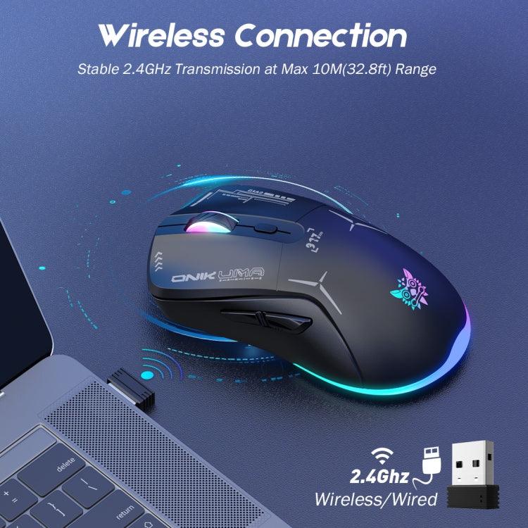 Rato ONIKUMA CW917 RGB 4800DPI Modo Duplo Com Fio + Sem Fios 2.4GHz, CW917 (Preto), CW917 (Branco)