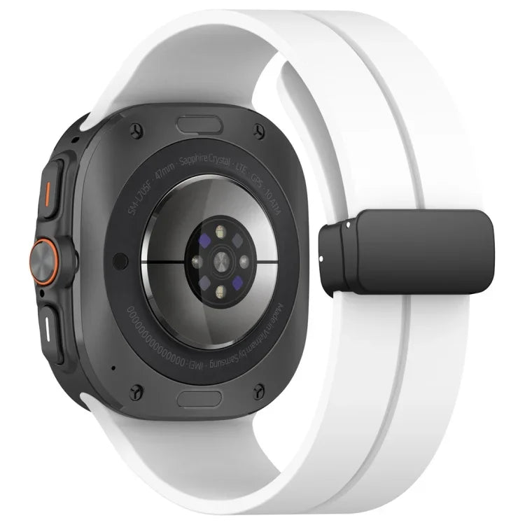 Pulseira de Relógio em Silicone com Fivela Dobradiça Magnética, para Samsung Galaxy Watch Ultra 47mm / Ultra 2025
