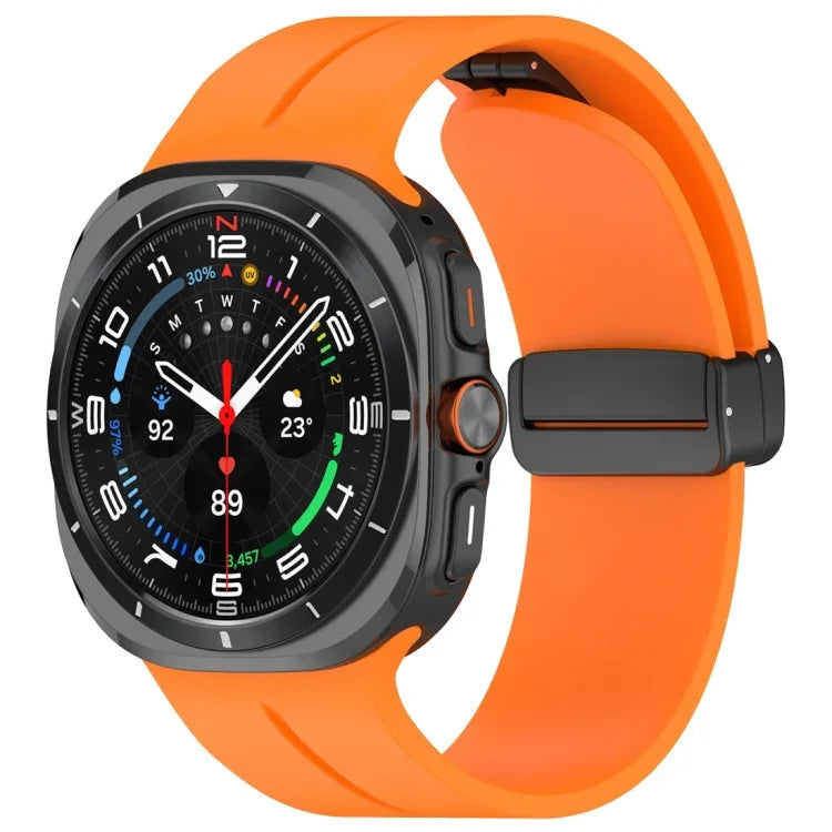 Pulseira de Relógio em Silicone com Fivela Dobradiça Magnética, para Samsung Galaxy Watch Ultra 47mm / Ultra 2025