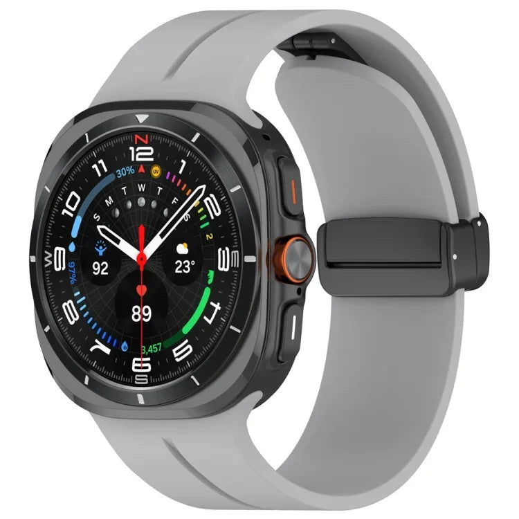 Pulseira de Relógio em Silicone com Fivela Dobradiça Magnética, para Samsung Galaxy Watch Ultra 47mm / Ultra 2025
