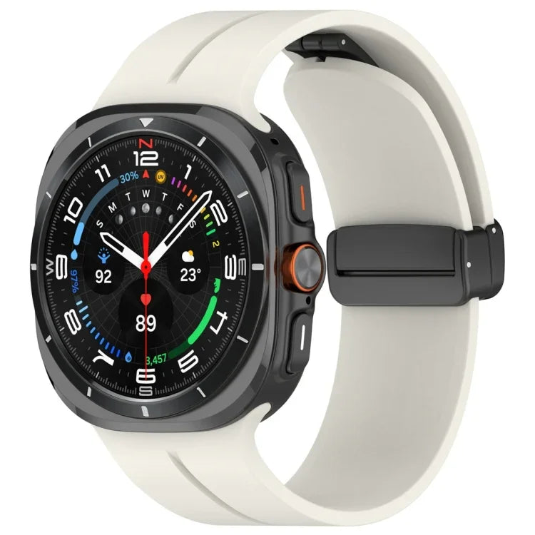 Pulseira de Relógio em Silicone com Fivela Dobradiça Magnética, para Samsung Galaxy Watch Ultra 47mm / Ultra 2025
