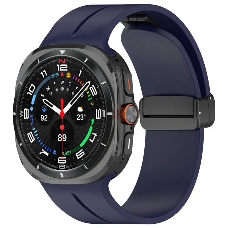 Pulseira de Relógio em Silicone com Fivela Dobradiça Magnética, para Samsung Galaxy Watch Ultra 47mm / Ultra 2025