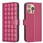 Capa para telemóvel em pele com textura quadrada, Para iPhone 17e / 16e, Para iPhone 17 Pro Max, Para iPhone 16 Pro Max, Para iPhone 16 Pro, Para iPhone 16 Plus, Para iPhone 16, Para iPhone 15 Pro Max, Para iPhone 15 Pro