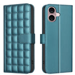 Capa para telemóvel em pele com textura quadrada, Para iPhone 17e / 16e, Para iPhone 17 Pro Max, Para iPhone 16 Pro Max, Para iPhone 16 Pro, Para iPhone 16 Plus, Para iPhone 16, Para iPhone 15 Pro Max, Para iPhone 15 Pro