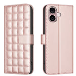 Capa para telemóvel em pele com textura quadrada, Para iPhone 17e / 16e, Para iPhone 17 Pro Max, Para iPhone 16 Pro Max, Para iPhone 16 Pro, Para iPhone 16 Plus, Para iPhone 16, Para iPhone 15 Pro Max, Para iPhone 15 Pro