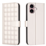 Capa para telemóvel em pele com textura quadrada, Para iPhone 17e / 16e, Para iPhone 17 Pro Max, Para iPhone 16 Pro Max, Para iPhone 16 Pro, Para iPhone 16 Plus, Para iPhone 16, Para iPhone 15 Pro Max, Para iPhone 15 Pro