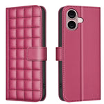 Capa para telemóvel em pele com textura quadrada, Para iPhone 17e / 16e, Para iPhone 17 Pro Max, Para iPhone 16 Pro Max, Para iPhone 16 Pro, Para iPhone 16 Plus, Para iPhone 16, Para iPhone 15 Pro Max, Para iPhone 15 Pro