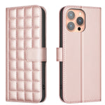 Capa para telemóvel em pele com textura quadrada, Para iPhone 17e / 16e, Para iPhone 17 Pro Max, Para iPhone 16 Pro Max, Para iPhone 16 Pro, Para iPhone 16 Plus, Para iPhone 16, Para iPhone 15 Pro Max, Para iPhone 15 Pro
