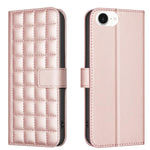 Capa para telemóvel em pele com textura quadrada, Para iPhone 17e / 16e, Para iPhone 17 Pro Max, Para iPhone 16 Pro Max, Para iPhone 16 Pro, Para iPhone 16 Plus, Para iPhone 16, Para iPhone 15 Pro Max, Para iPhone 15 Pro