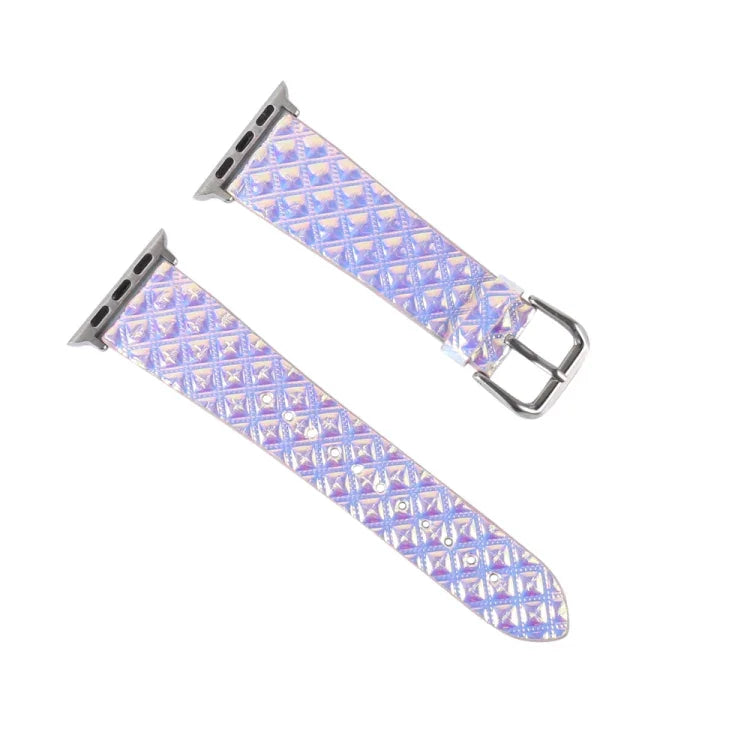 Bracelete de Substituição com Textura de Escama de Peixe Brilhante Descolorida, Para Apple Watch 5 & 4 40mm / 3 & 2 & 1 38mm, Para Apple Watch 5 & 4 44mm / 3 & 2 & 1 42mm