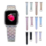Bracelete de Substituição com Textura de Escama de Peixe Brilhante Descolorida, Para Apple Watch 5 & 4 40mm / 3 & 2 & 1 38mm, Para Apple Watch 5 & 4 44mm / 3 & 2 & 1 42mm
