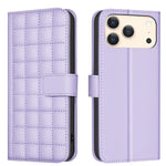Capa para telemóvel em pele com textura quadrada, Para iPhone 17e / 16e, Para iPhone 17 Pro Max, Para iPhone 16 Pro Max, Para iPhone 16 Pro, Para iPhone 16 Plus, Para iPhone 16, Para iPhone 15 Pro Max, Para iPhone 15 Pro