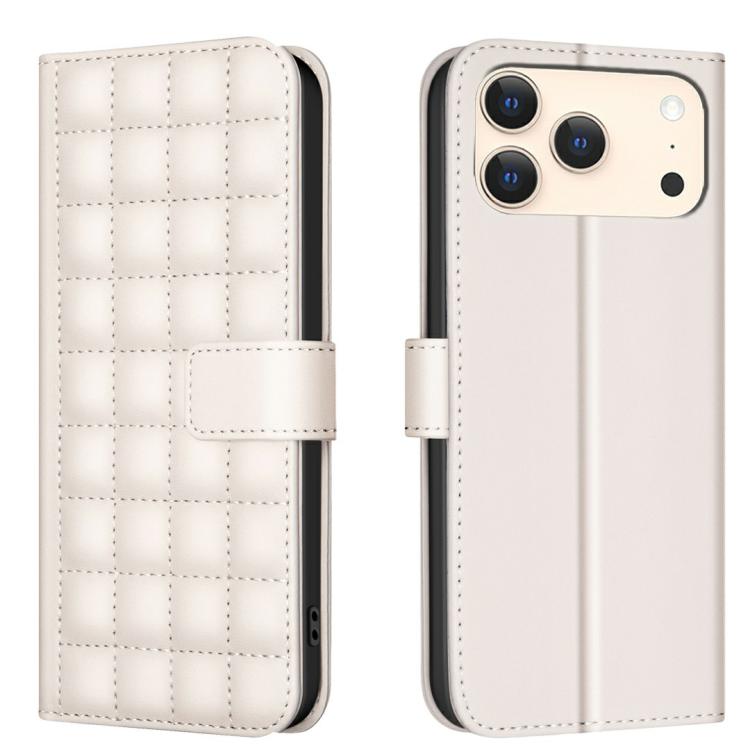 Capa para telemóvel em pele com textura quadrada, Para iPhone 17e / 16e, Para iPhone 17 Pro Max, Para iPhone 16 Pro Max, Para iPhone 16 Pro, Para iPhone 16 Plus, Para iPhone 16, Para iPhone 15 Pro Max, Para iPhone 15 Pro