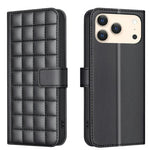Capa para telemóvel em pele com textura quadrada, Para iPhone 17e / 16e, Para iPhone 17 Pro Max, Para iPhone 16 Pro Max, Para iPhone 16 Pro, Para iPhone 16 Plus, Para iPhone 16, Para iPhone 15 Pro Max, Para iPhone 15 Pro