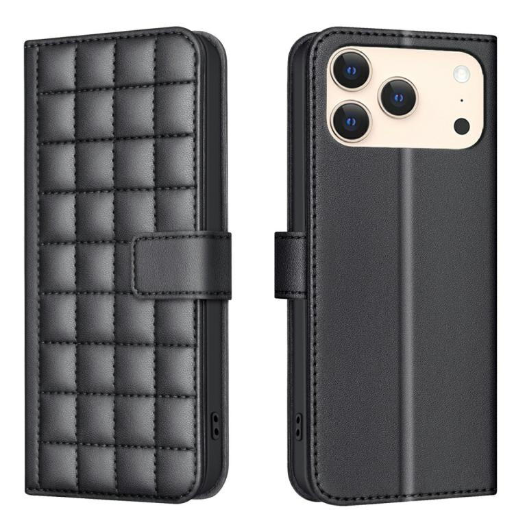 Capa para telemóvel em pele com textura quadrada, Para iPhone 17e / 16e, Para iPhone 17 Pro Max, Para iPhone 16 Pro Max, Para iPhone 16 Pro, Para iPhone 16 Plus, Para iPhone 16, Para iPhone 15 Pro Max, Para iPhone 15 Pro