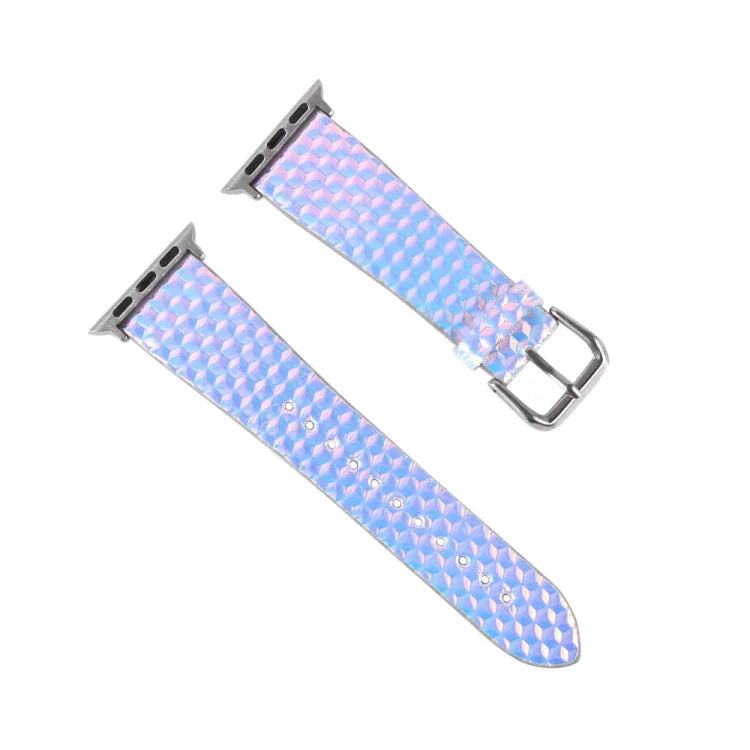 Bracelete de Substituição com Textura de Escama de Peixe Brilhante Descolorida, Para Apple Watch 5 & 4 40mm / 3 & 2 & 1 38mm, Para Apple Watch 5 & 4 44mm / 3 & 2 & 1 42mm