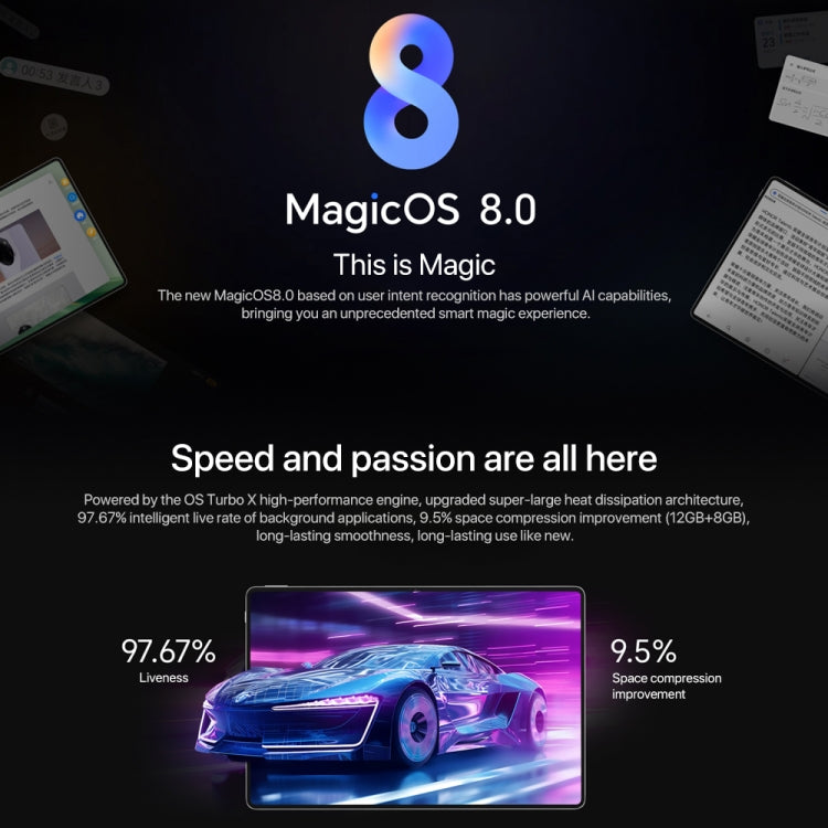 Honor MagicPad2 Tablet PC WiFi, 12,3 polegadas MagicOS 8.0.1 Qualcomm Snapdragon 8s Gen 3 Octa Core, 8GB+256GB, 12GB+256GB, 16GB+512GB, 16GB+1TB