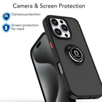 Capa para telemóvel Q Shadow 1 Series TPU + PC com anel, para iPhone 16 Pro, para iPhone 16 Plus, para iPhone 15 Pro Max, para iPhone 15 Pro, para iPhone 15 Plus, para iPhone 15