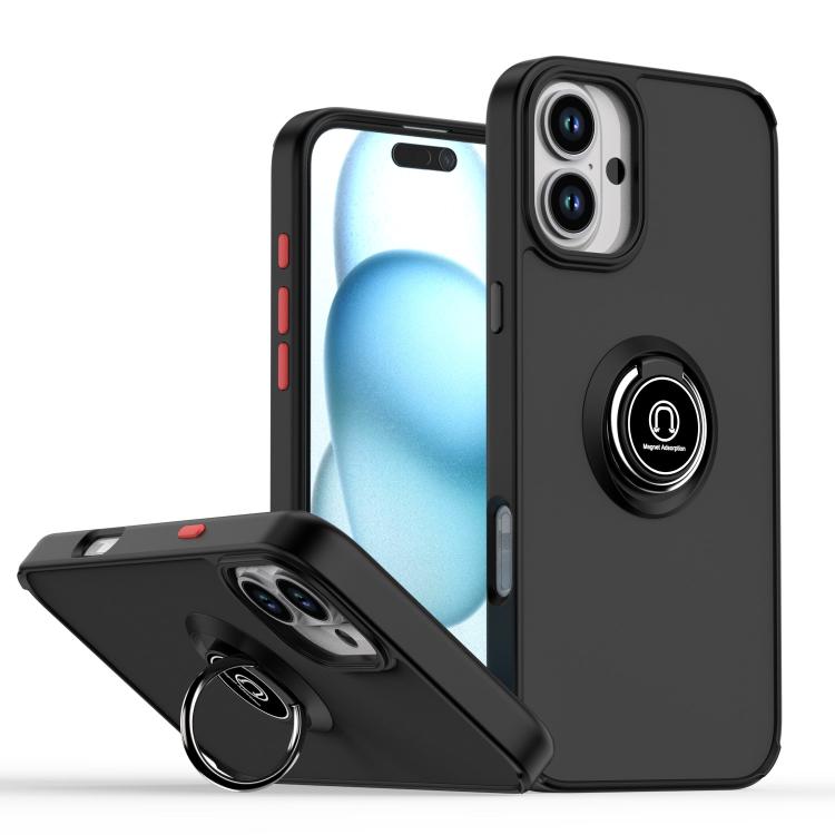 Capa para telemóvel Q Shadow 1 Series TPU + PC com anel, para iPhone 16 Pro, para iPhone 16 Plus, para iPhone 15 Pro Max, para iPhone 15 Pro, para iPhone 15 Plus, para iPhone 15