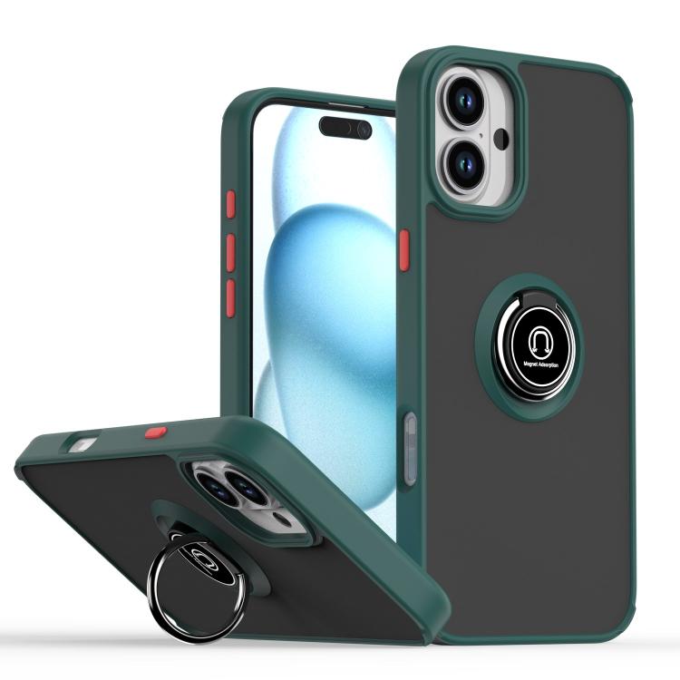 Capa para telemóvel Q Shadow 1 Series TPU + PC com anel, para iPhone 16 Pro, para iPhone 16 Plus, para iPhone 15 Pro Max, para iPhone 15 Pro, para iPhone 15 Plus, para iPhone 15