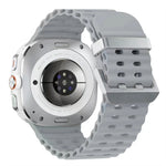 Ocean Dual Silver Buckle Silicone Watch Band, For Samsung Galaxy Watch Ultra 47mm / Ultra 2025